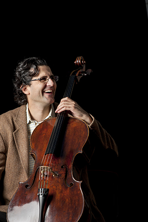 Photograph of Amit Peled, cellist and Johns Hopkins Professor at the Peadbody Institute on 10/28/14